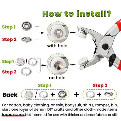 CYCLI-Pearl Snaps For Fabric Snap Pliers, Metal Snap Button Kit For Clothing, Shirts, Onesie, Romper,120 Set