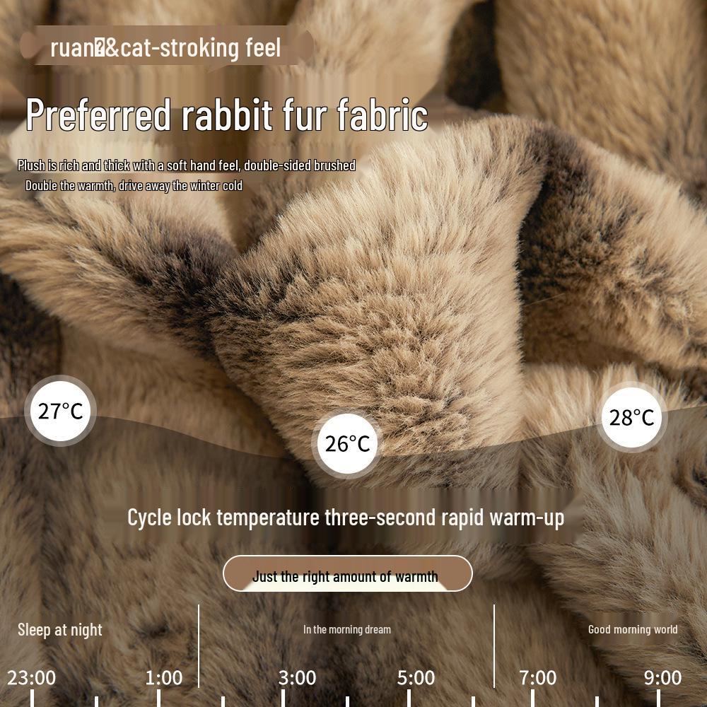 Tlustá zimní flanelová deka třídy A - Nap z králičí srsti a korálové rouno přehoz na postel