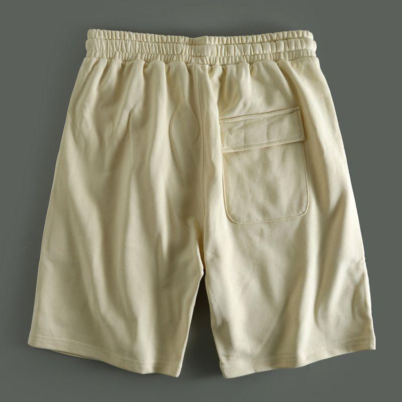 Terry Summer Thin High Elastic Men s Tail Shorts Beige XL