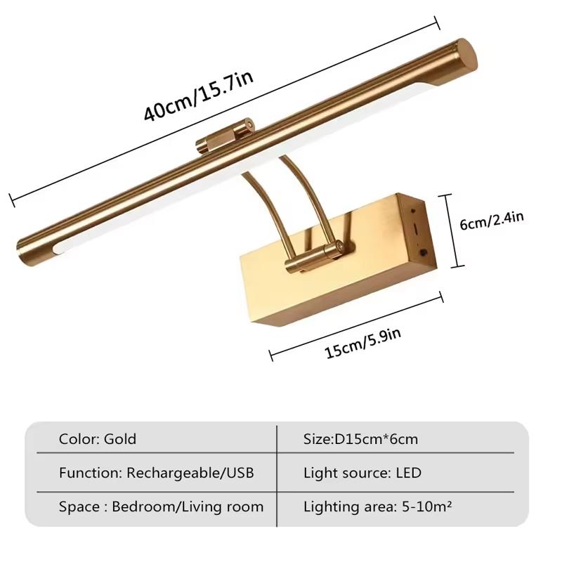 Modern LED Wall Lamp Touch Switch Dimming Rechargeable For Bedroom Bathroom Living Room Dining Room Indoor Lighting Room Decor