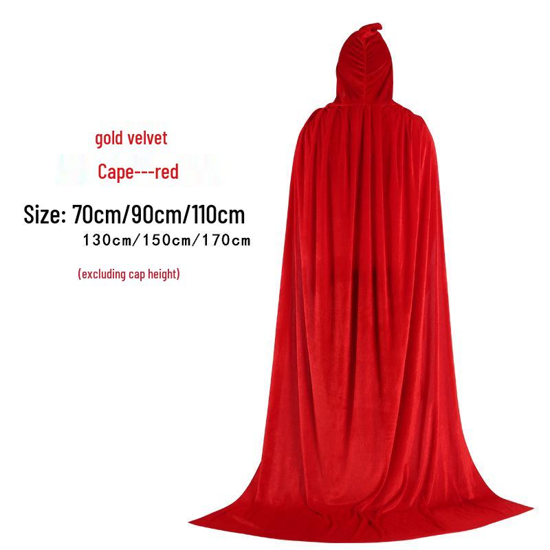Witch & Wizard Gold Velvet Cape for Children & Adults - Halloween Costume Cloak