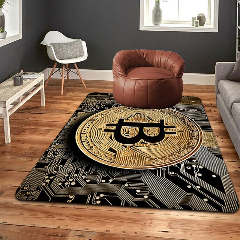 Bitcoin Rug Floor Mat for Living Room or Bedroom Soft and Comfortable Carpet a Gift for Birthday and Holiday.MFF0918124