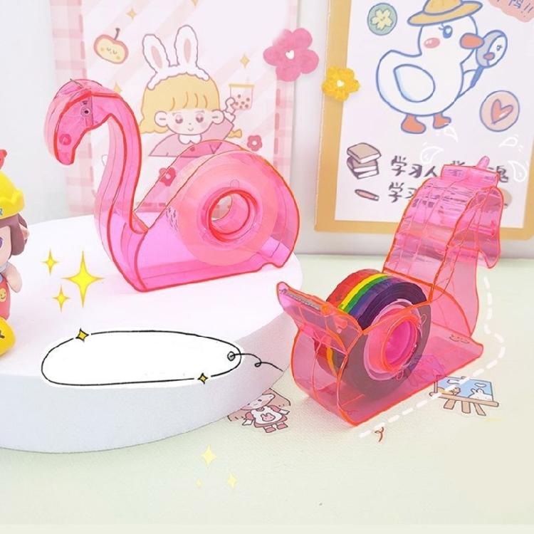 Flamingo Tape Dispenser Packaging Tape Cutter Cartoon Animal Tape Cutting Tool Desktop Tape Holder for Student