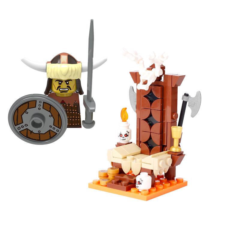 MOC Medieval Castle Building Blocks Set House Bedroom Table Furniture Kitchen Knight Witch Wizard Halloween Skeleton Brick Toys
