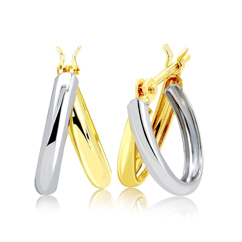 

[Lara Christie] earrings hoop earrings ladies platinum PT900 K18 18k gold gold bullion combination combination color le102-0008