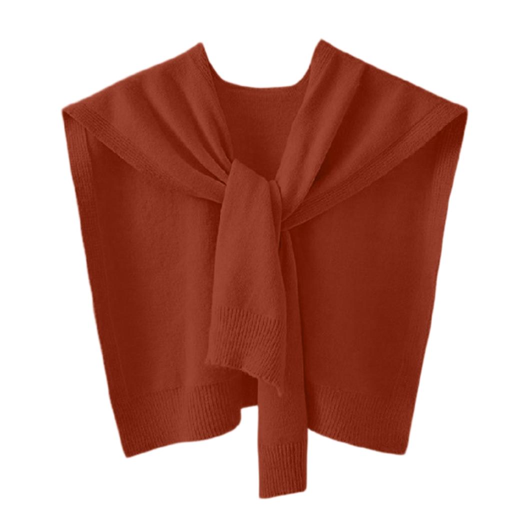 Ladies' Fashionable Solid Color Western-style Knitted Outer Shawl