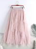 Women's Irregular A-line High Waist Mesh Skirt, 2025 Spring/Autumn