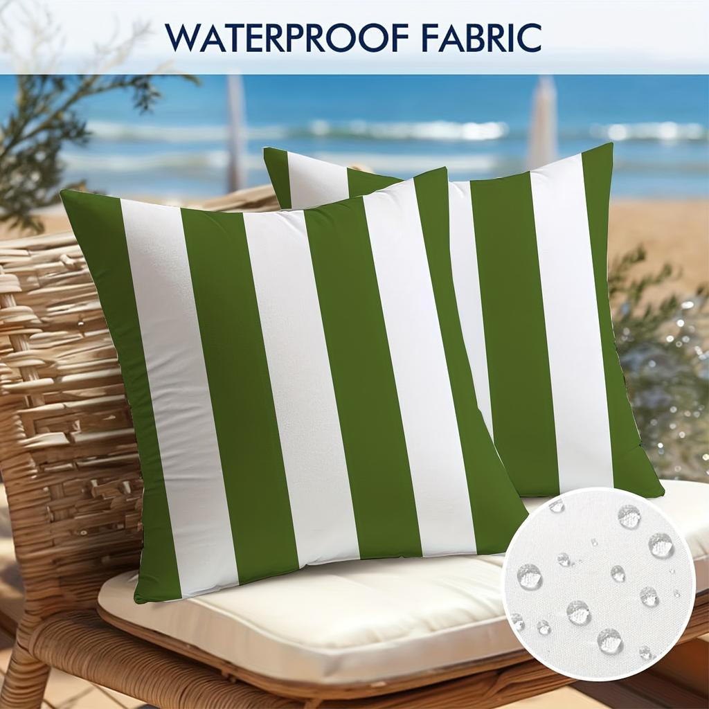 Waterproof Wave Width Bar Cushion Cover 30x50/45x45cm Island Holiday Lifestyle Outdoor Garden Chair Pillow Case Home Decoration