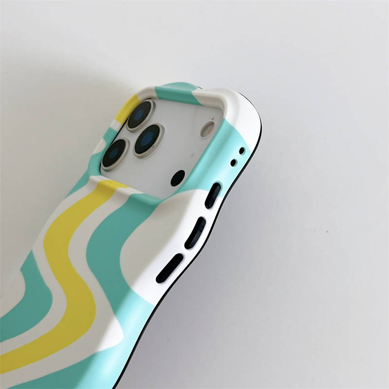 Color Blocking Wave Film Color Ripple Phone Case For Apple iPhone 17 16 15 14 13 Pro Max Shockproof Hard Proteciton Cover Coque