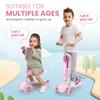 Kick Scooter For Kids With 3-Wheeled Led Lights,Adjustable Lean-To-Steer Handlebar,Foldable Seat,Sit Or Stand Ride,For 3-8 Years