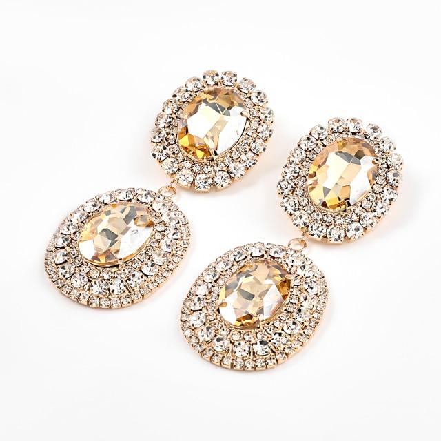 

2022 новый тренд, блестящие большие стразы, подвеска в форме капли, женские серьги, модные ювелирные изделия для свадебной вечеринки, аксессуары