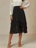 Plus Size Women's Fashion Casual Solid Layered Mesh Skirt