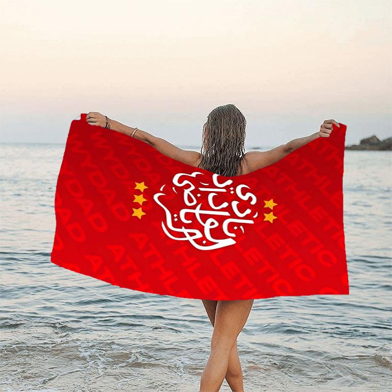 1pc Football Team (53) Beach Towel, Beach and Seaside Swimming Pool Equipment, Fashion Pattern, Rectangular, Travel Essentials