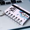 Small Book Notebook Keychain Random Pattern Hanging Keychain with Notepad Pocket Kawaii Mini Notebook Student Class