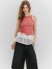 Minderly Lace Shirring Wrap Skirt - White