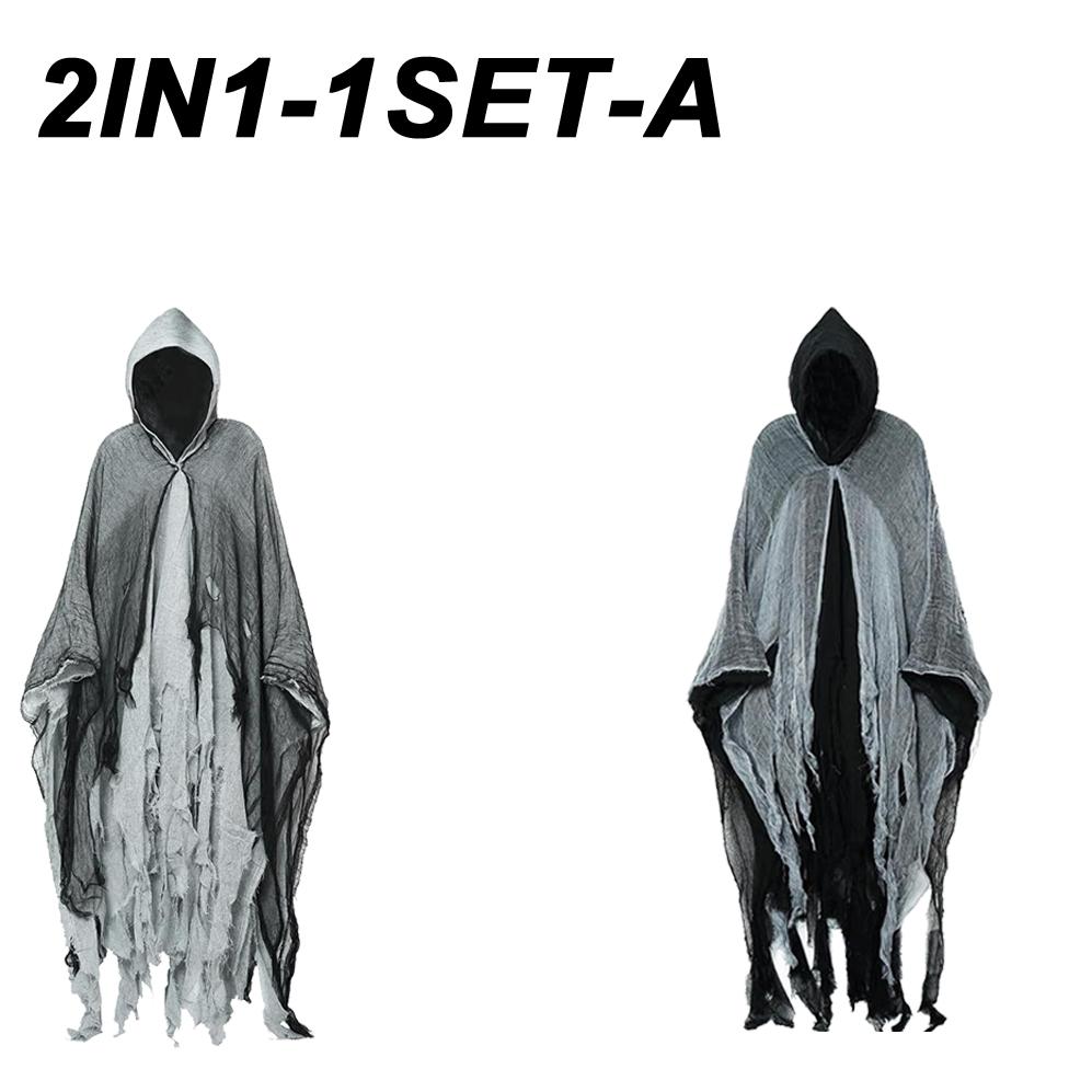 Halloween Cloak Witch Cloak Grim Reaper Costume Cloak Haunted House Costume Dress Up Horror Trick Costume Props