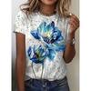 Zomer Dames T-shirt Creatief Bedrukt T-shirt met Korte Mouwen Modieus Comfortabel Zacht Ademend Katoenen T-shirt