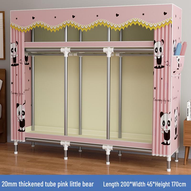 Thickened Steel Pipe Fabric Wardrobe for Dorm or Bedroom Storage