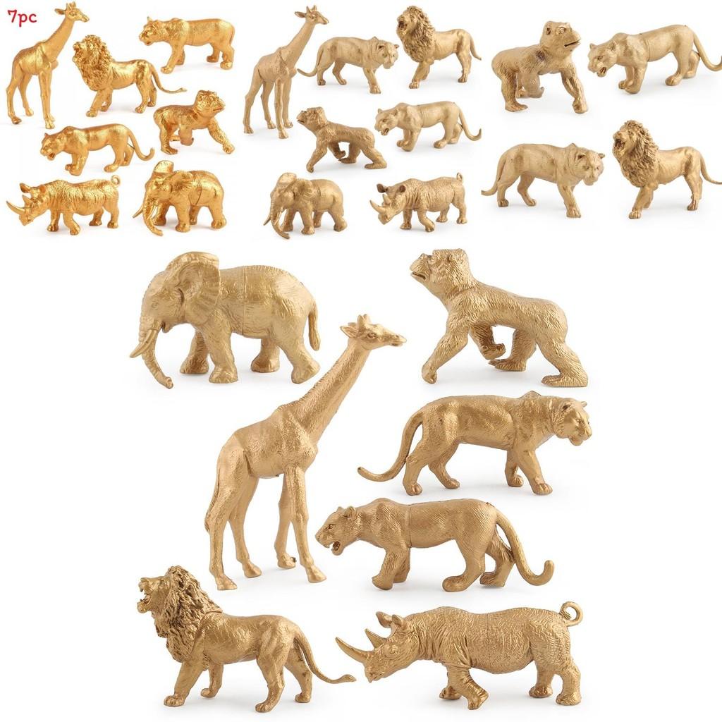 Gold Animal Figurine With Pliable Plastic Wildlife Model For Gift And Collection Display
