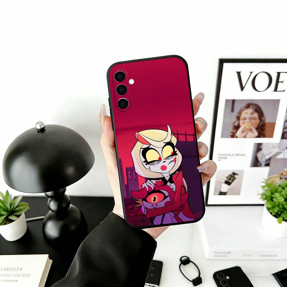 H-Hazbin C-Charlie Phone Case Black Silicone Soft For Samsung Galaxy A73,A72,A71,A70,A53,A52,A51