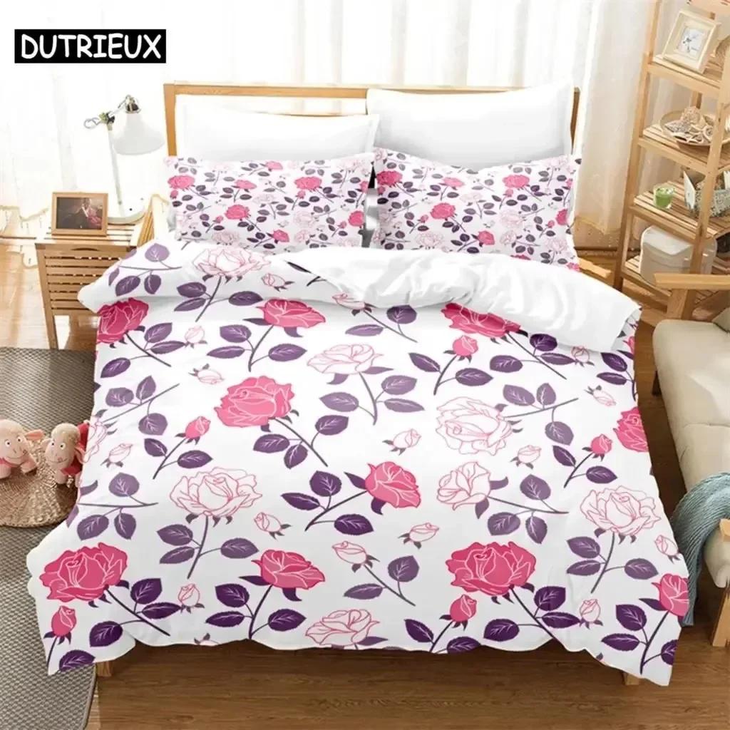 Luxury New 3D Print Flowers Comfortable Duvet Quilt Cover Pillowcase Bedding Set Children Bedroom Decoration Home Textile