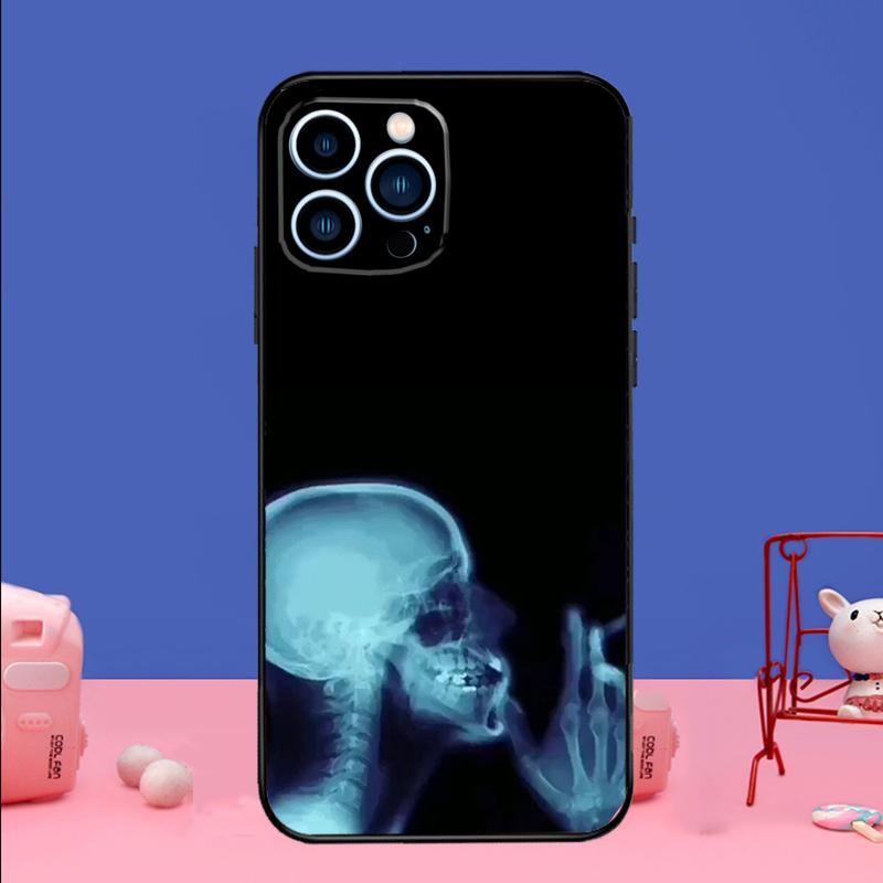 xray art aesthetic Skull Phone Case For iPhone 16 15 14 13 12 11 17 Pro Max Plus 12 13 mini 16e 17 Air Bumper Cover