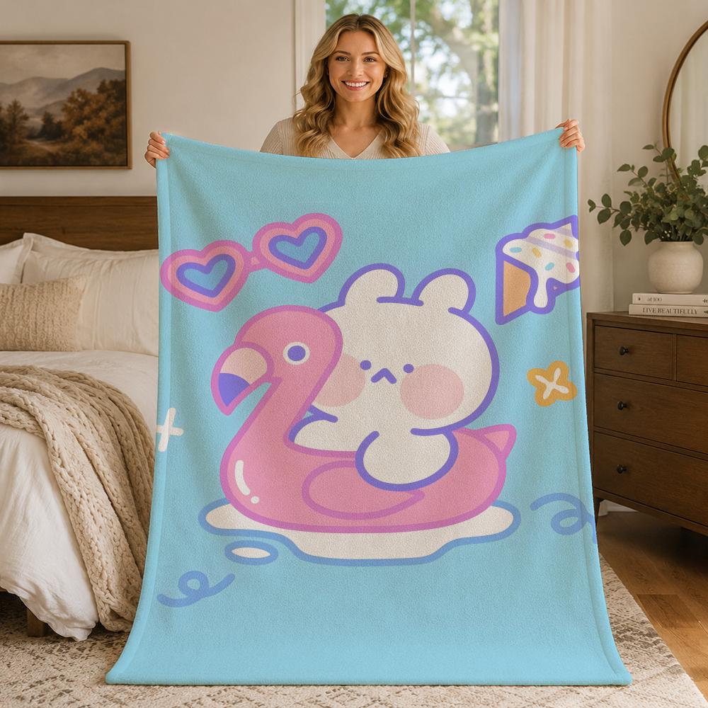 Art M-Mongmong Throw Blankets Soft Warm Flannel Blanket Bedding For Bed Living Room Home Sofa