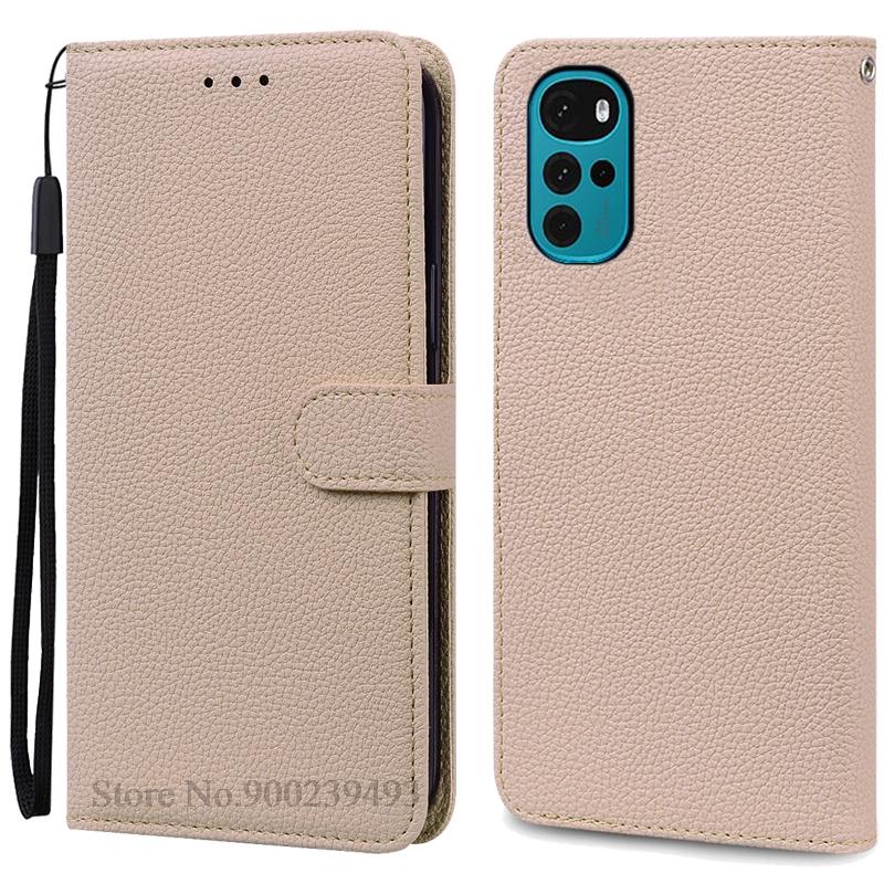 

Для Motorola G22 Чехол-кошелек с откидной крышкой из кожи для Moto G22 Чехол Мягкий силиконовый чехол-книжка для Motorola G22 Чехол Fundas For Motorola G22 бежевый