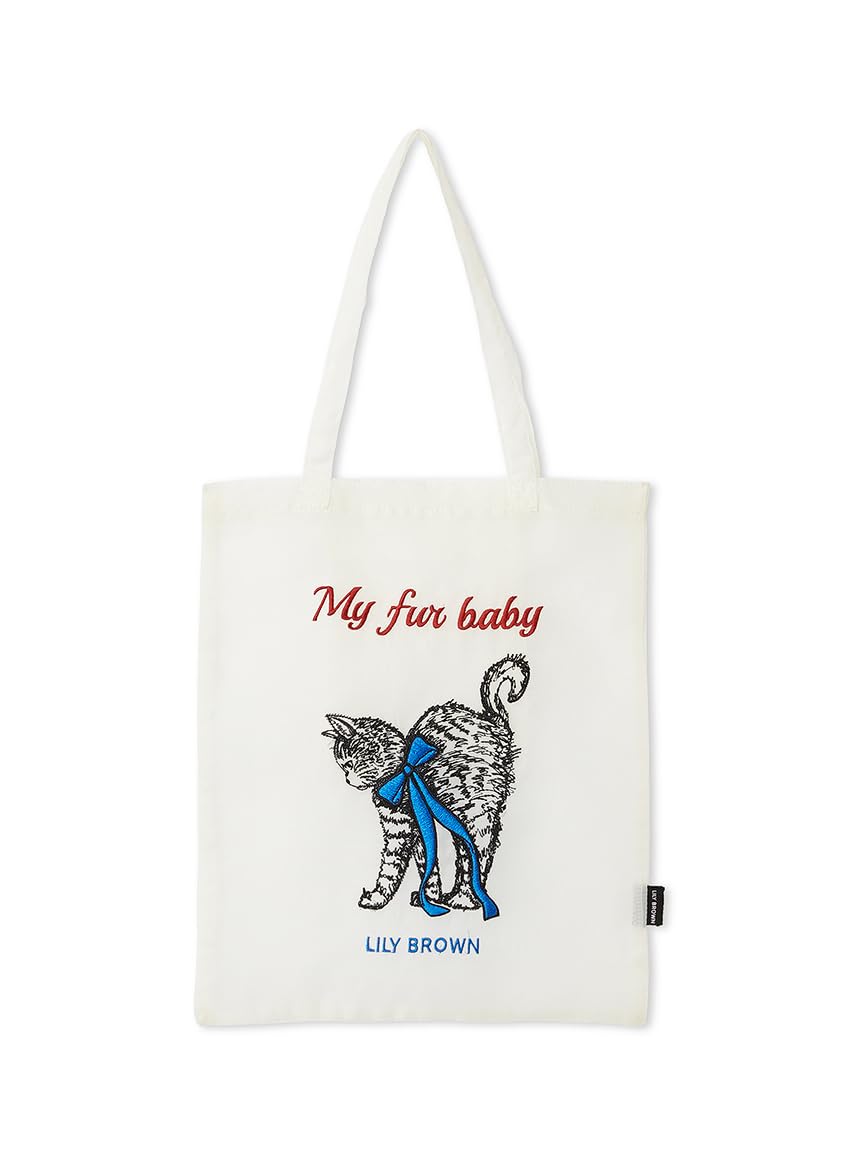 CAT Embroidered Sheer Tote LWGB261326 White Free Size [Lily Brown] Women s