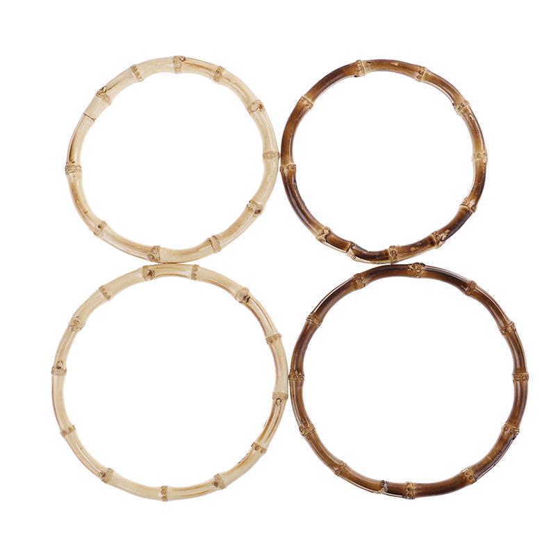 1Pair Round Bamboo Bag Handle For Handcrafted Handbag Diy Bags Accessories