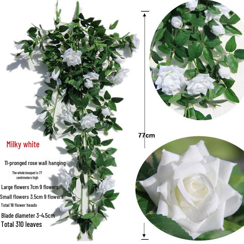 Artificial Rose Vine Hanging Decor for Walls and Ceilings