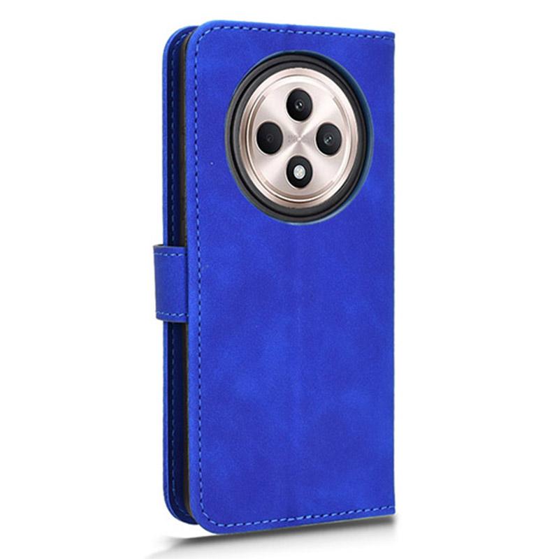 For Oppo Reno12 F 5G Case Skin-Feel Leather Wallet Folio Flip Anti-Drop Phone Cover