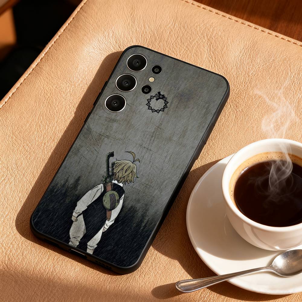 S-Seven D-Deadly Sins Meliodas Phone Case For Samsung S26,S25,24,23,22,30,21,10,9,Ultra,Plus,Lite,Black Soft Case