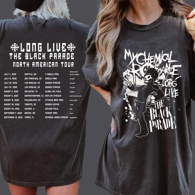 

My Chemical Romance Black Parade Тур 2025 Репринт Унисекс S-4XL Унисекс Футболка XXL