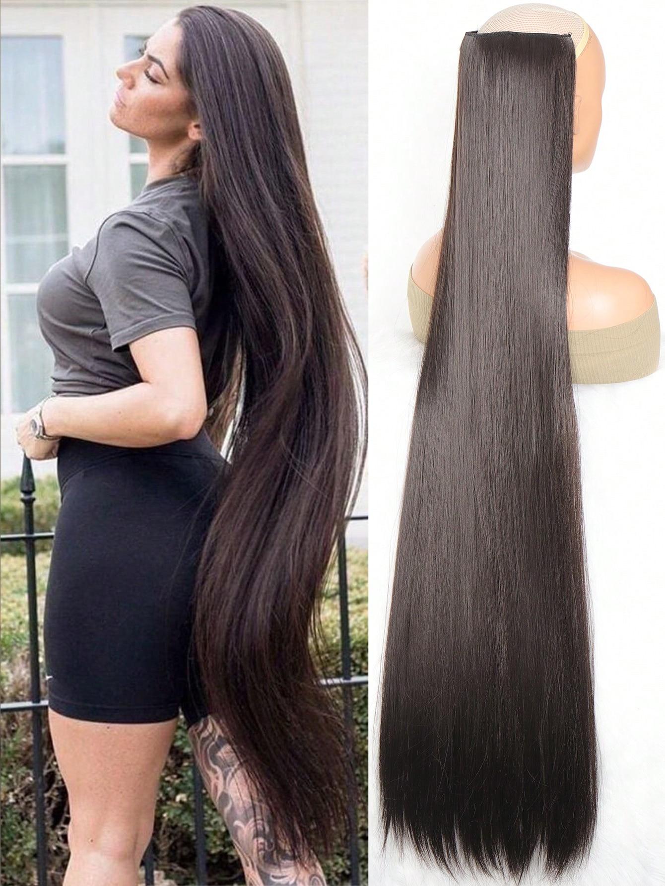 

Aosiwig синтетические супер длинные прямые 100 см 5 клипс для наращивания волос натуральные волосы черный блондин поддельные накладные волосы для женщин 40inches-100cm