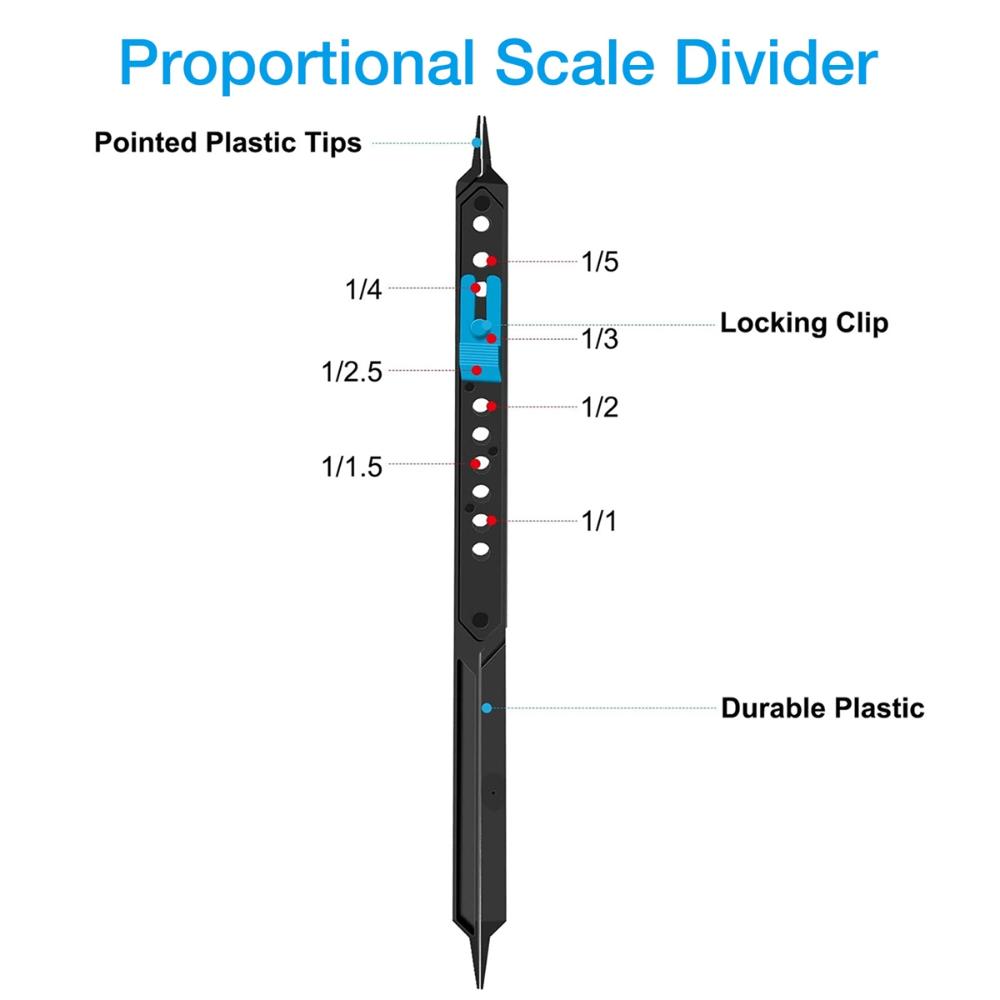 10 Inches Drawing Adjustable Proportional Caliper Compass Ruler Drafting Tool Scale Divider