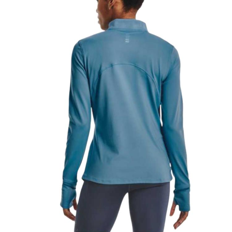 Under Armour Seria de Antrenament pentru Femei Culoare Solidă Fermoar pe Jumătate Largă Respirabilă Uscare Rapidă Potrivită Mânecă Lungă Hanorac Femei hanorac Albastru 1365632-002