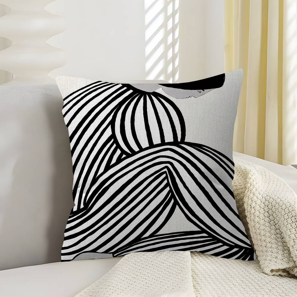 

Abstract Line Geometry Curve Girl Personalized picture text home decorative pillows Household Gifts xcm 30x30 cm