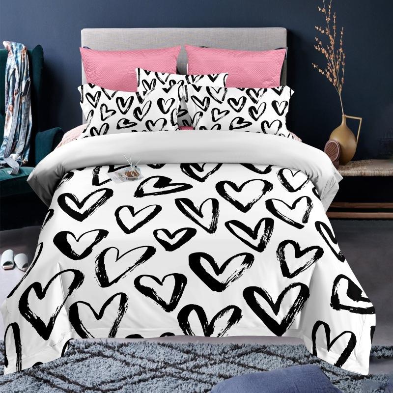 Valentine's Day Custom Name Love Heart 3D Duvet Cover Bedding Set Comforter Linen Pillowcases Wedding Decor Twin King Queen