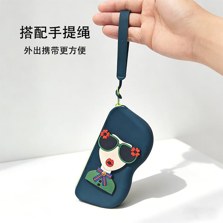 1Pc New Silicone Glasses Bag Portable Fashion DIY Sunglasses Sunglasses Protection Glasses Case Hanging Bag Glasses Bag