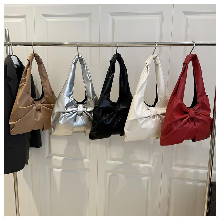 New Fashion Women's Bowknot Design Minimalist Chic Large Capacity Armpit Single Shoulder Bag