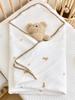 Newborn Pure Cotton Gauze Embroidered Shell Edge Swaddle Wrap