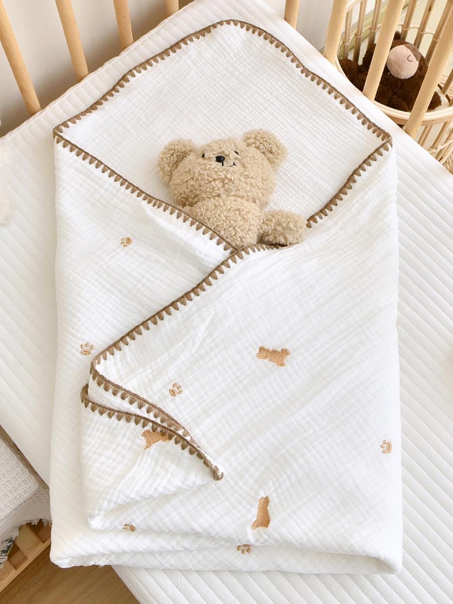 

Пеленка из чистого хлопка с вышивкой из марли для новорожденных 100x100 cm