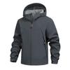 Mens Softshell Jacket Windproof Breathable Hiking Outdoor Coat With Hood Fall