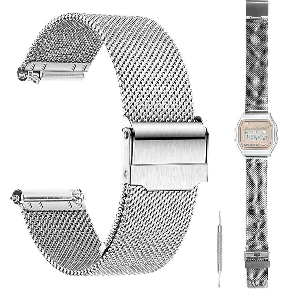 For CASIO Watch A158WEA Replacement Band [HVUYAL] Metal Strap Easy Detachable Watch, A158WEA Repl...