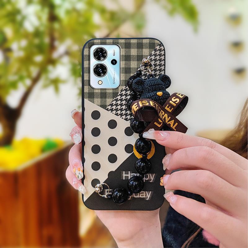 Soft Case Bear Bracelet Phone Case For ZTE Blade V40 Pro Anti-knock Silicone Dirt-resistant Back Cover Simplicity Cute