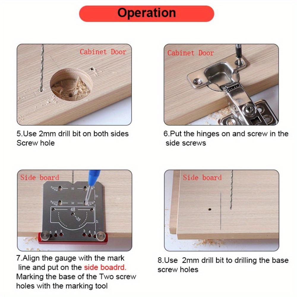 35Mm Woodworking Punching Aid with Hinge Positioner and Limit Frame for Fast and Precise Drilling Installation for Cabinet Doors