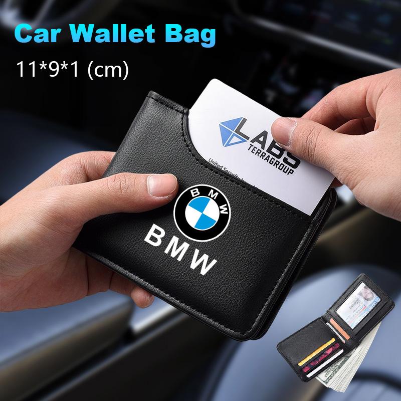 Leather Car Logo Wallet Credit Card Coin Bag Portable Purses For BMW 1 2 3 5 7 Series X1 X3 X4 X5 X6 E46 E90 E60 F10 G20 G30 F15 bzvm78
