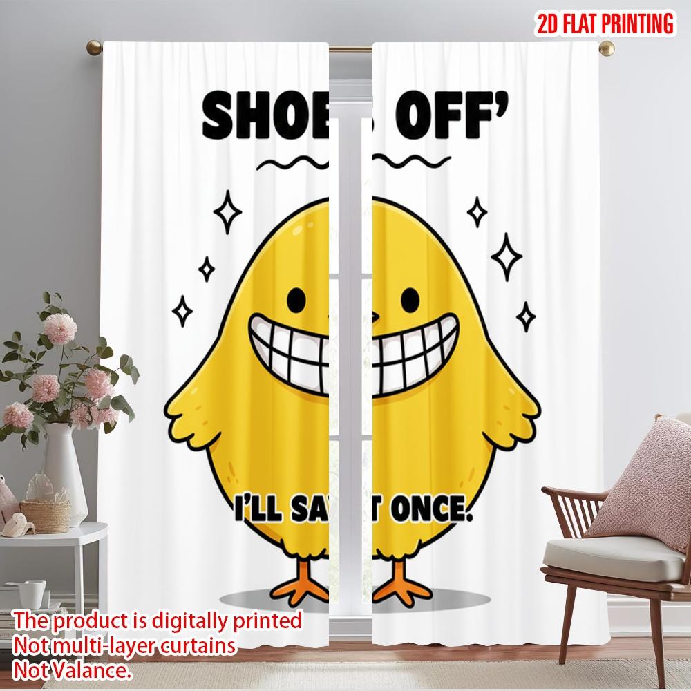 

2pcs 2D flat printing Drapes Cute Duck Shoes Off Fabric Without Electricity Holiday Decorations for room decor aesthetic 52.50×116.00 CM 2pcs