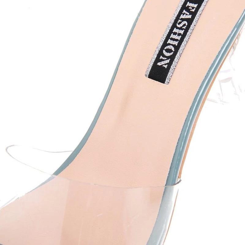Mode Sexy Frauen Sandalen Schuhe Promi Tragen Einfachen Stil Pvc Klar Riemchen Schnalle High Heels Frau Transparent Ferse Weiß